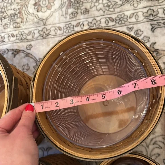 Longaberger 4 basket canister set with plastic inserts and lids - Picture 8 of 16